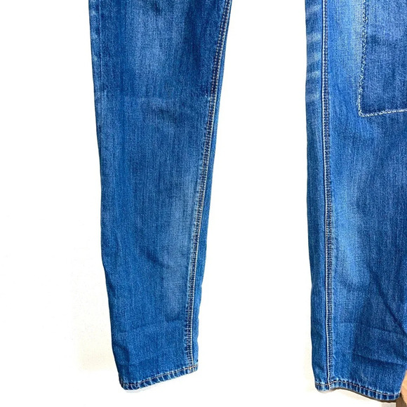 American Eagle Medium Wash Button Fly Destructed Tomgirl Jeans 2 X-long Women’s - Picture 5 of 13